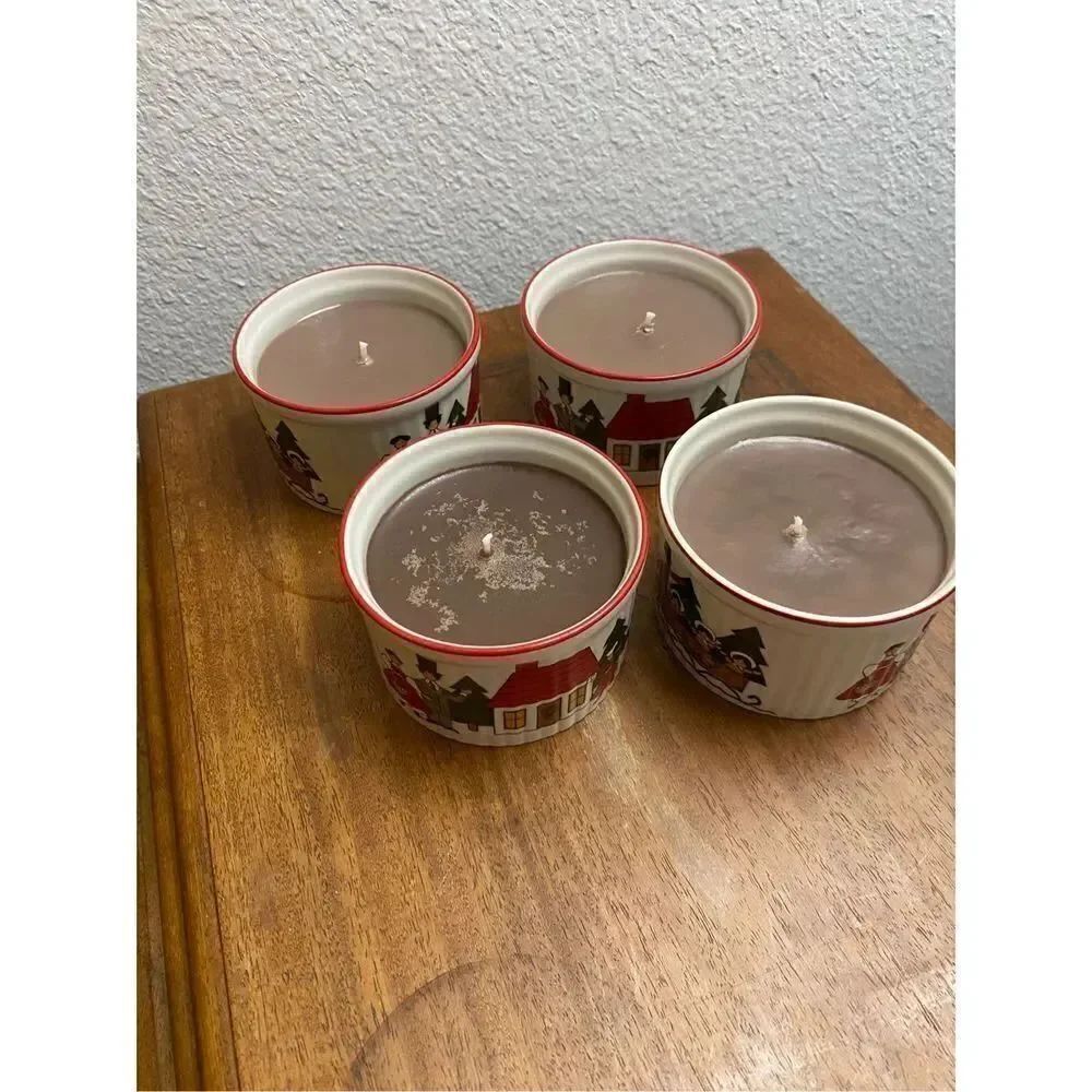 Set of 4 Soufflé Cup Gingerbread Candle - Picture 5 of 6
